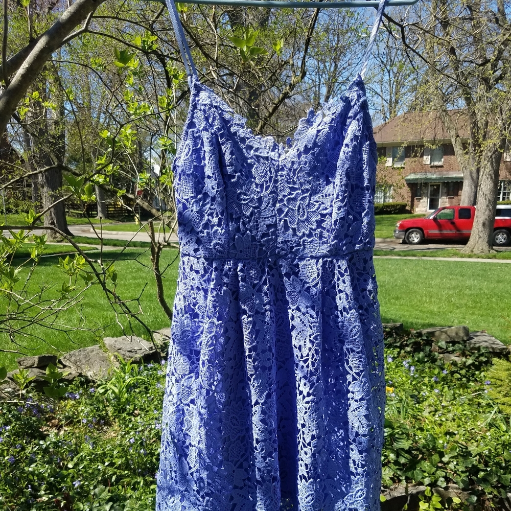 Periwinkle midi lace dress